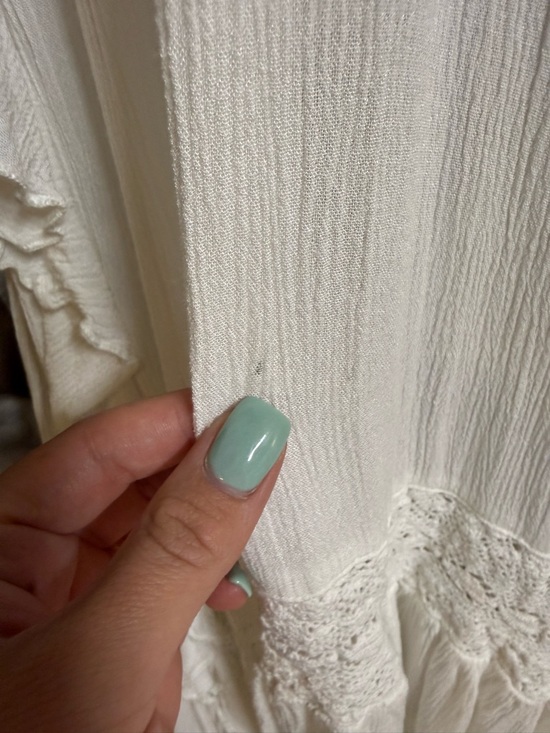 Free People White Cotton Gauze Boho Maxi Dress Small Flutter Sleeve Cottagecore - Picture 5 of 5